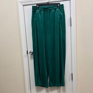 Aerie Offline Emerald Green Wide-Leg Sweat Pants size Large